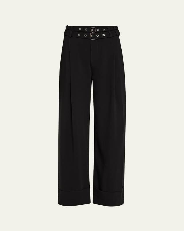 Cortina Crepe Pants with Double Belt